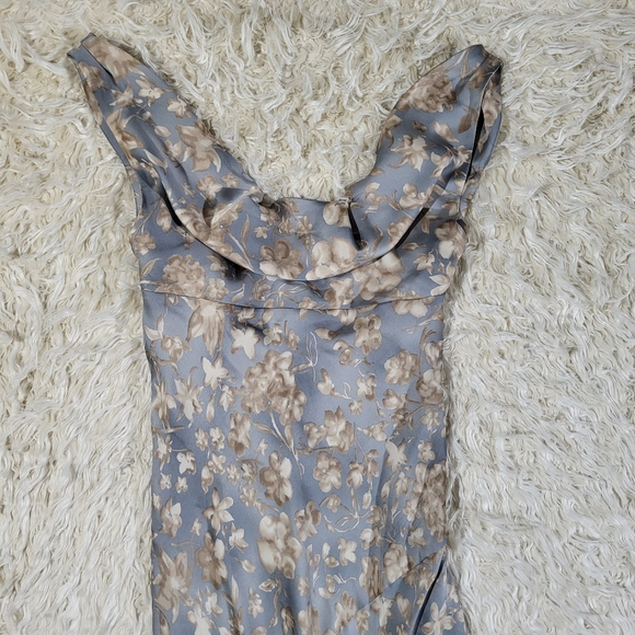 Ralph Lauren Floral Sleeveless Satin Gown Size 12 - Picture 2 of 11